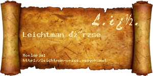 Leichtman Örzse névjegykártya